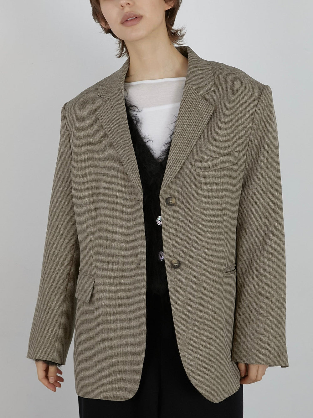 check single breasted jacket