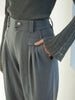 three tuck tapered pants