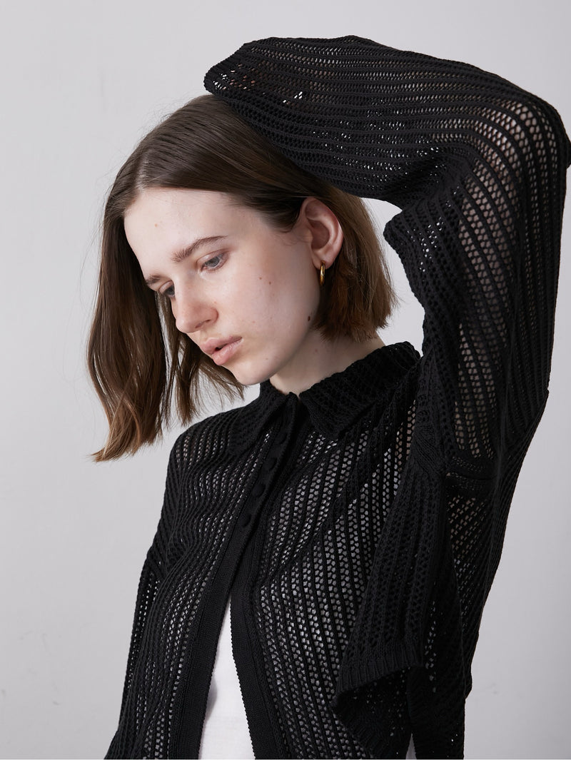 [8/21発売]mesh polo cardigan