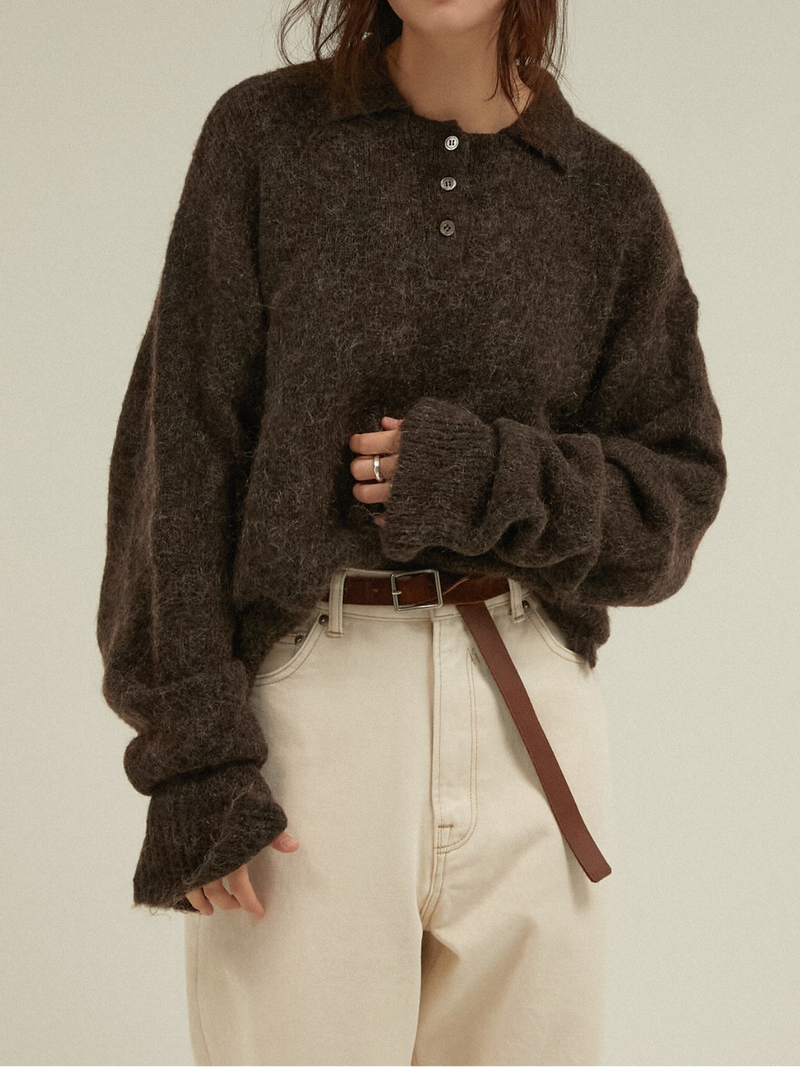 foggy polo knit