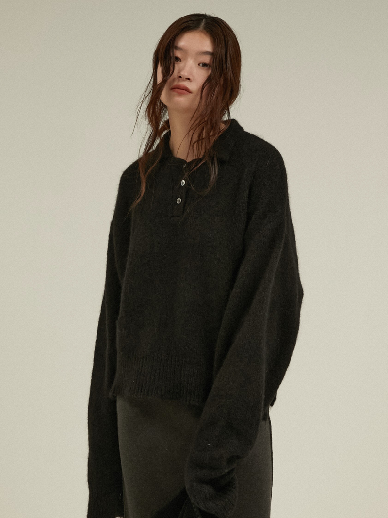 foggy polo knit