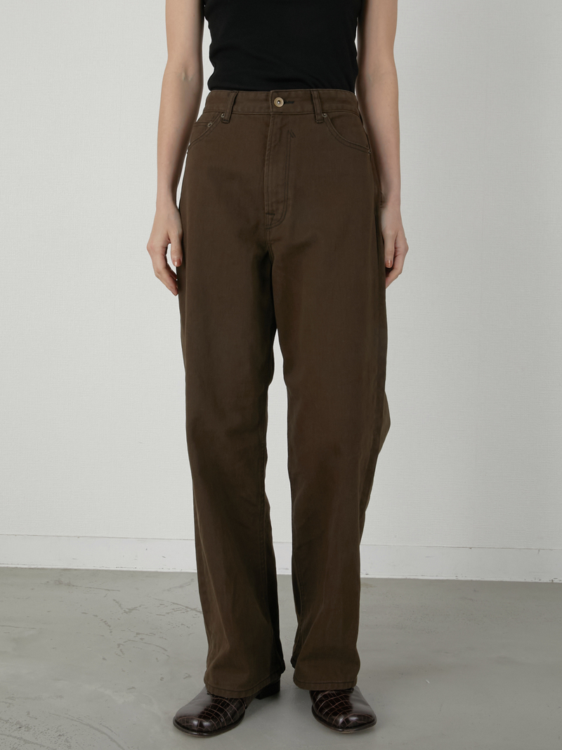 high waist straight denim pants