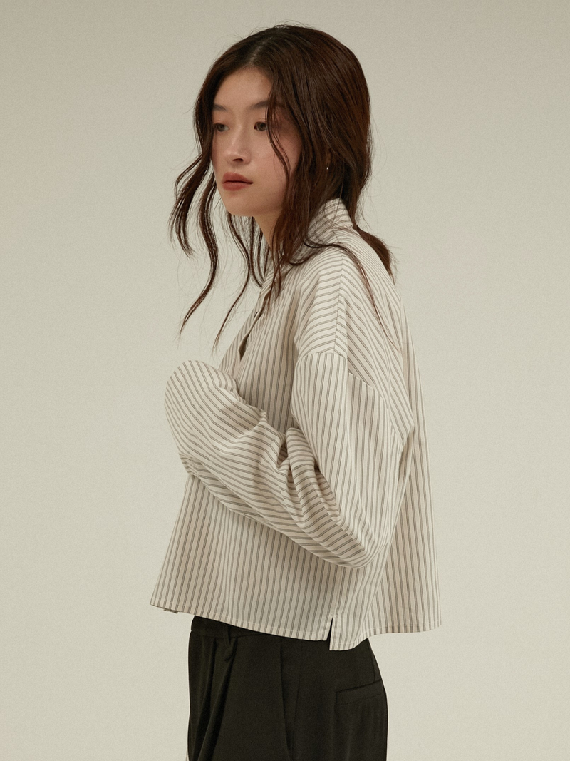 stripe cropped shirt