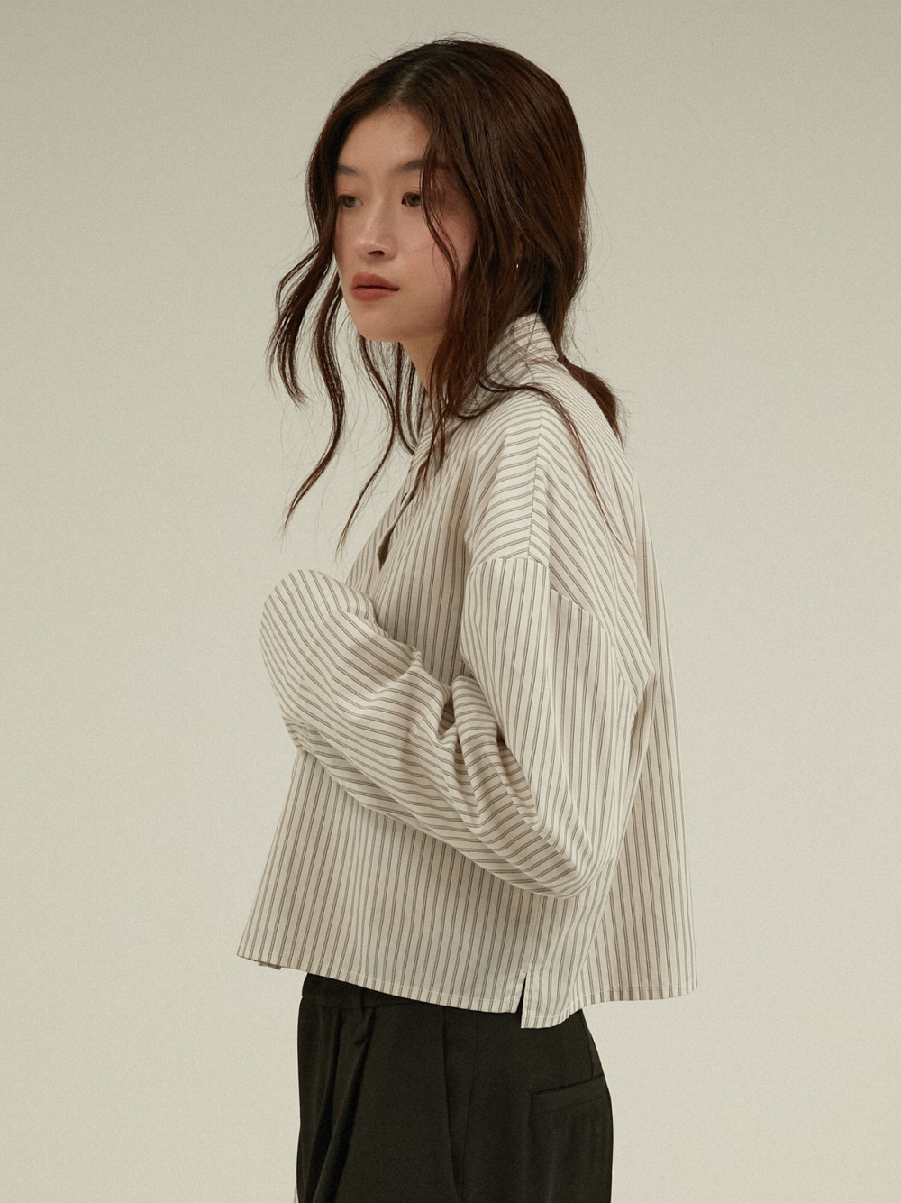stripe cropped shirt
