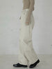 high waist straight twill pants