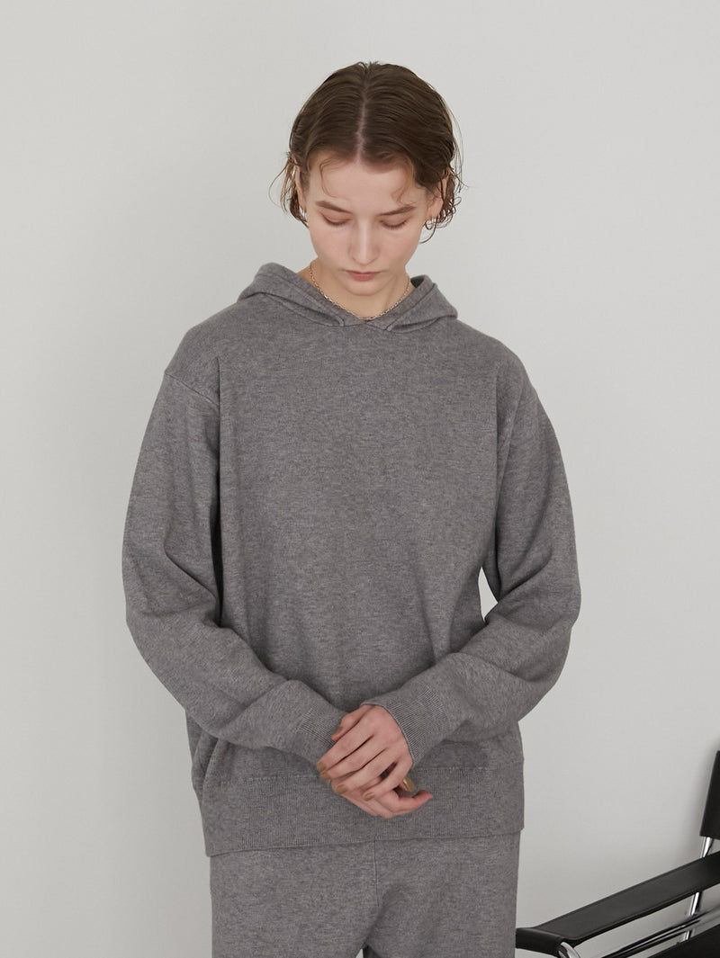 smooth knit hoodie