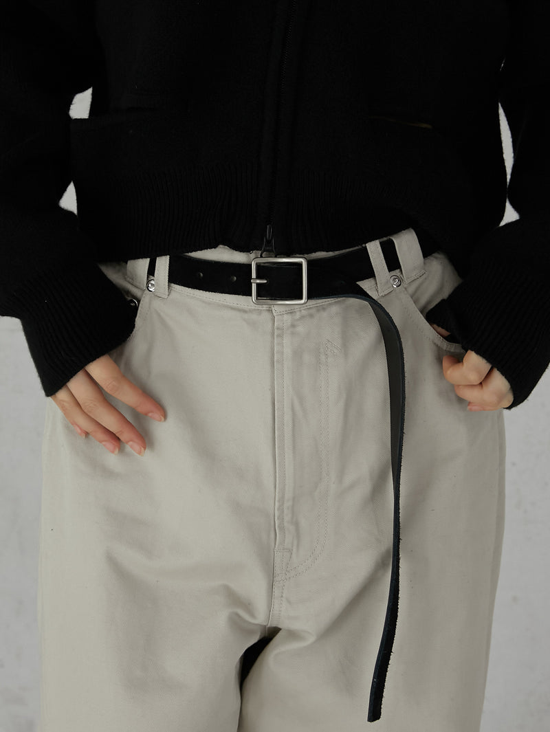 double face leather belt