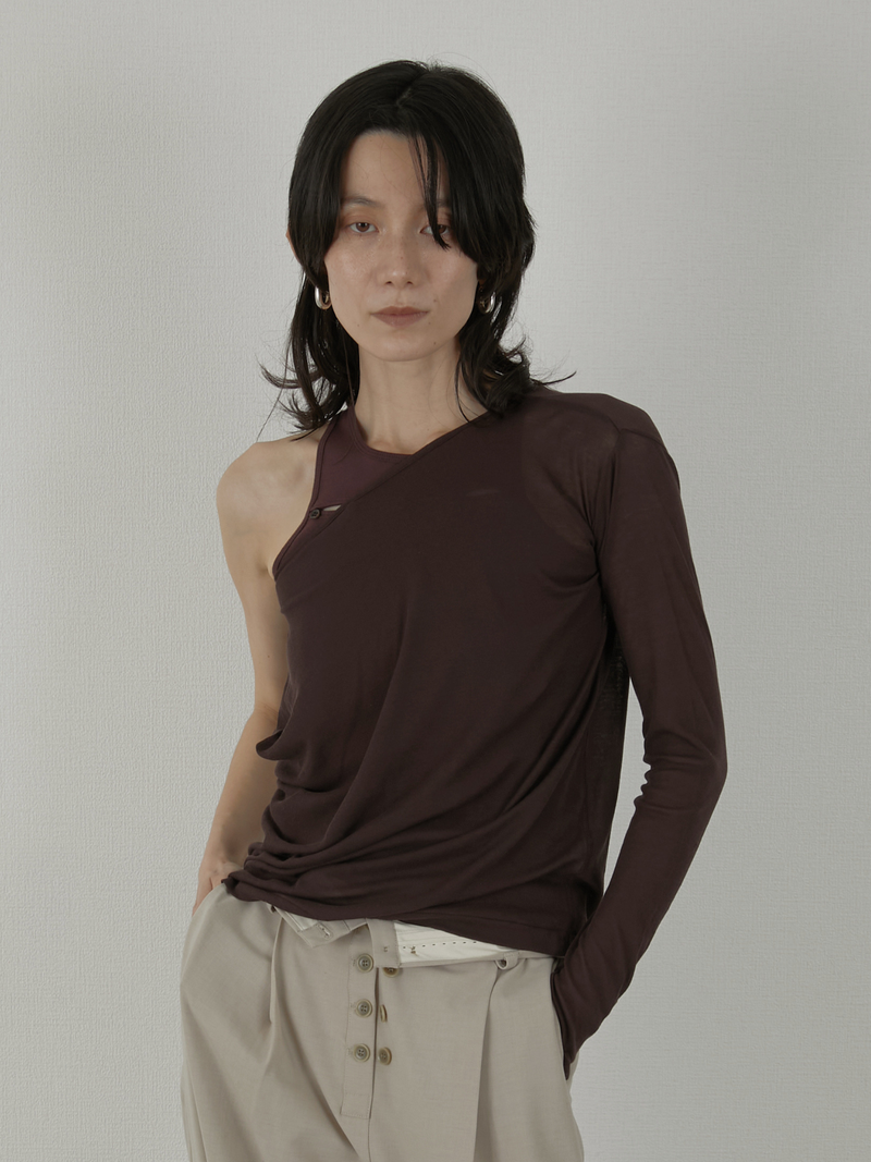 two piece sheer long tee – LA PEAU DE GEM two piece sheer long tee – LA PEAU DE GEM
