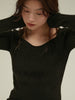 heart neck rib knit