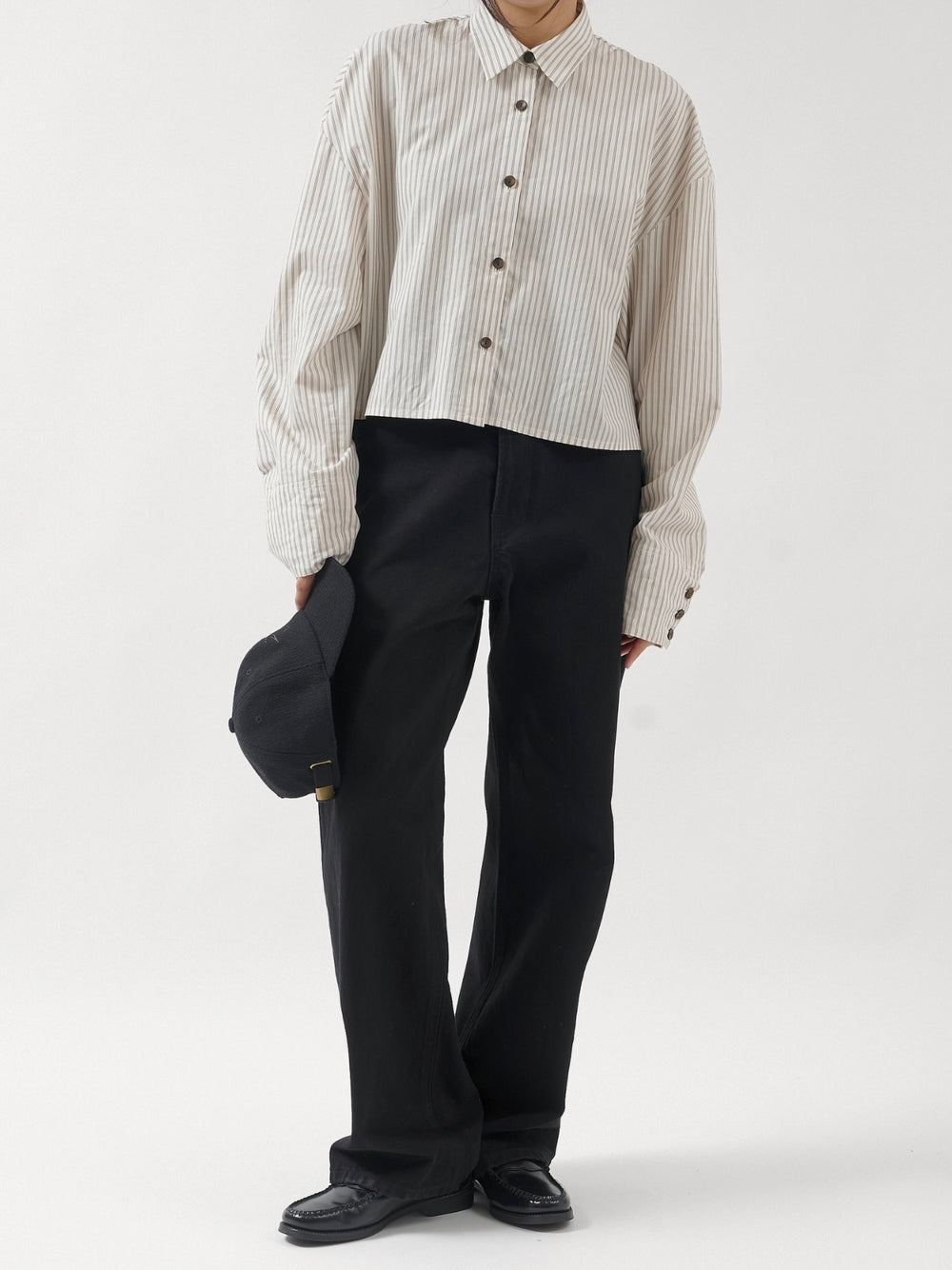 stripe cropped shirt