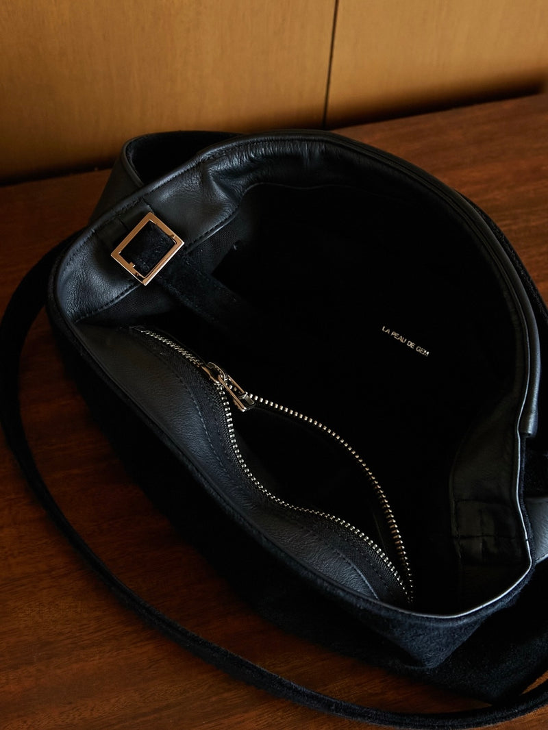 double shoulder suede bag[suede]