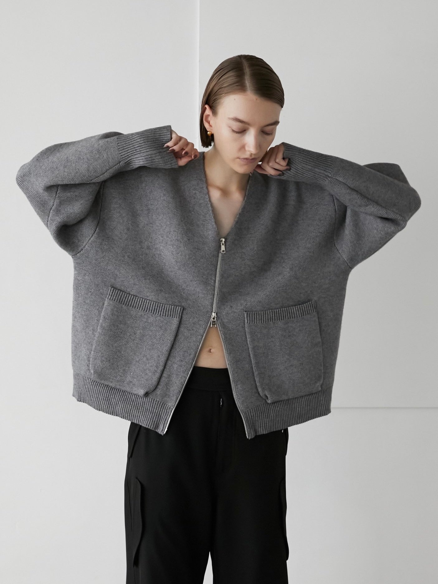 safari knit zip cardigan – LA PEAU DE GEM