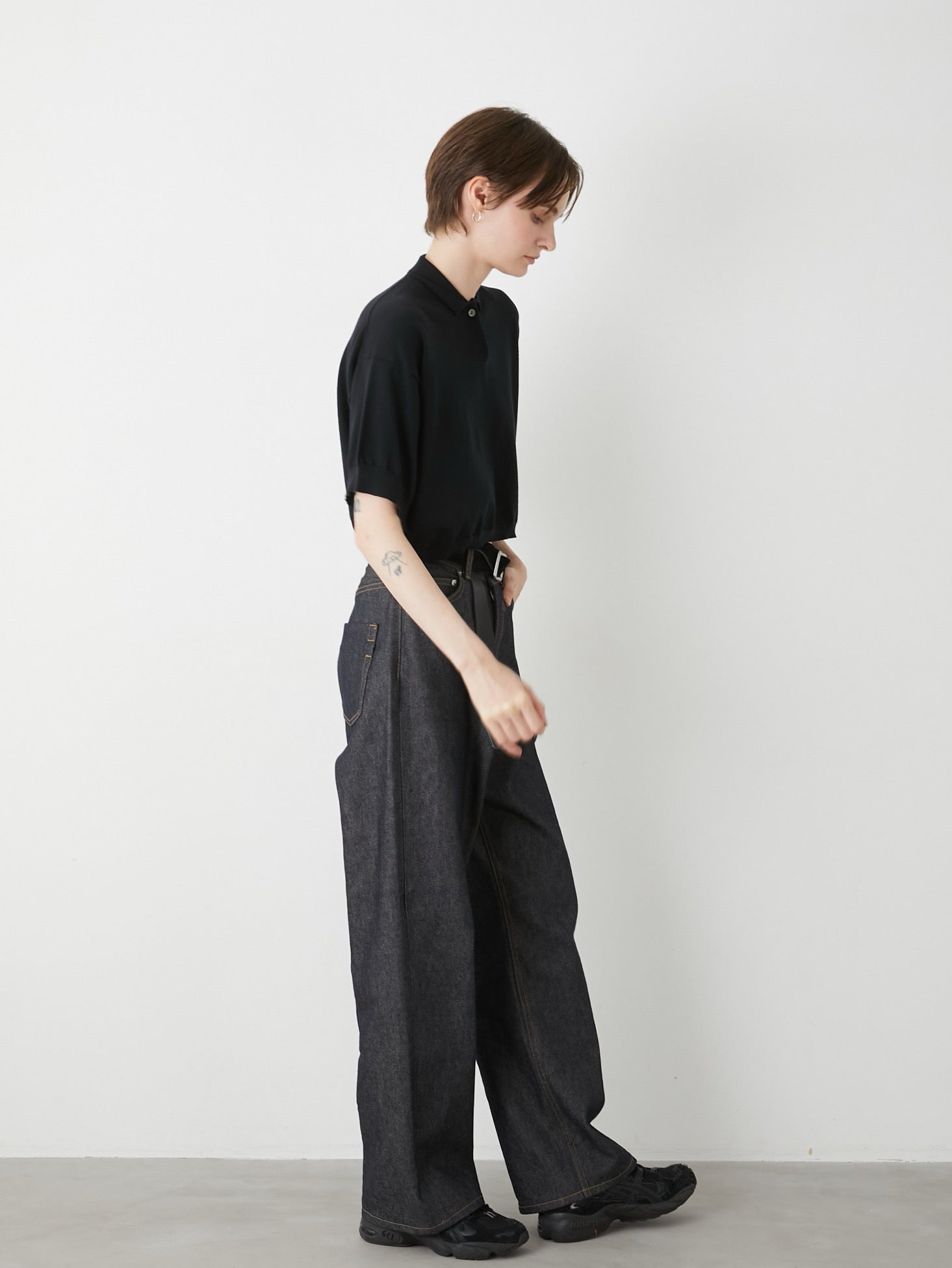 ポロシャツ ポロ 「LA PEAU DE GEM」halfsleeve polo knit/ハーフスリーブポロニット レディース LA PEAU DE GEM（ラポドゥジェム）の「【LA PEAU DE GEM