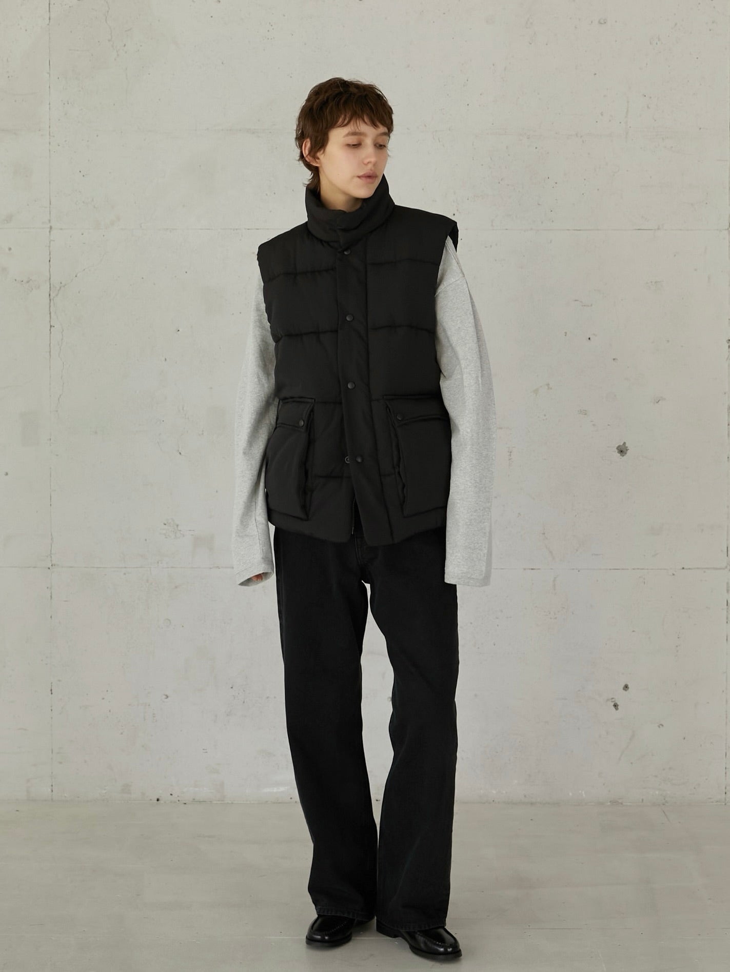 LA PEAU DE GEM ボンバーベスト　ブラック bomber vest – LA PEAU DE GEM