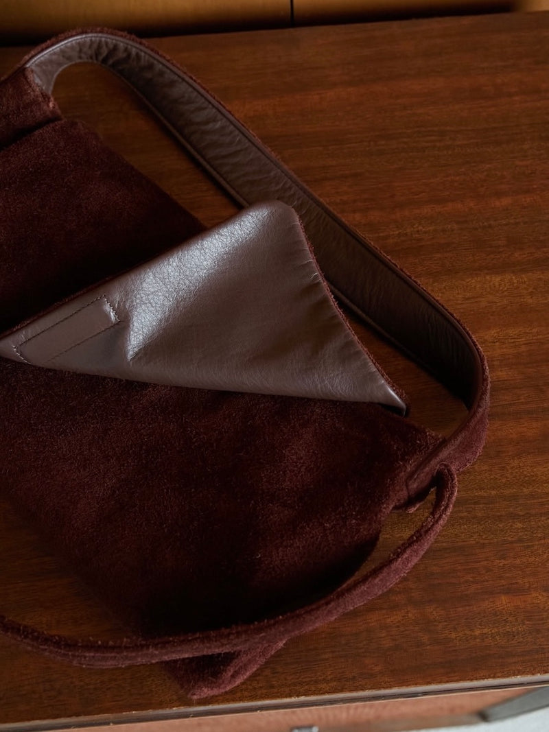 double shoulder suede bag[suede]