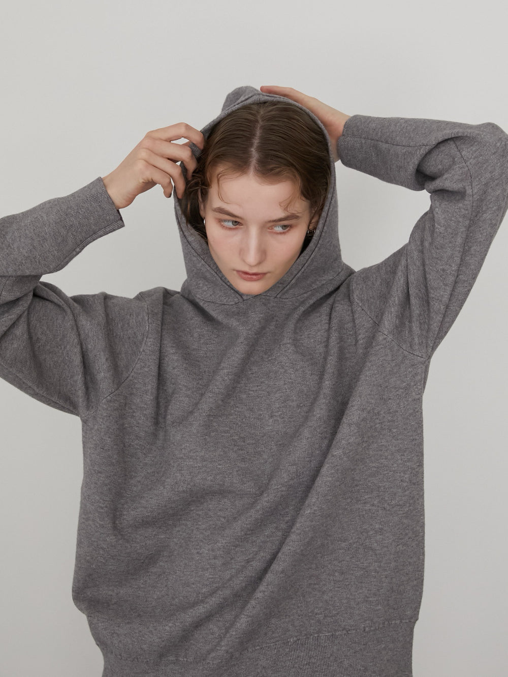 smooth knit hoodie