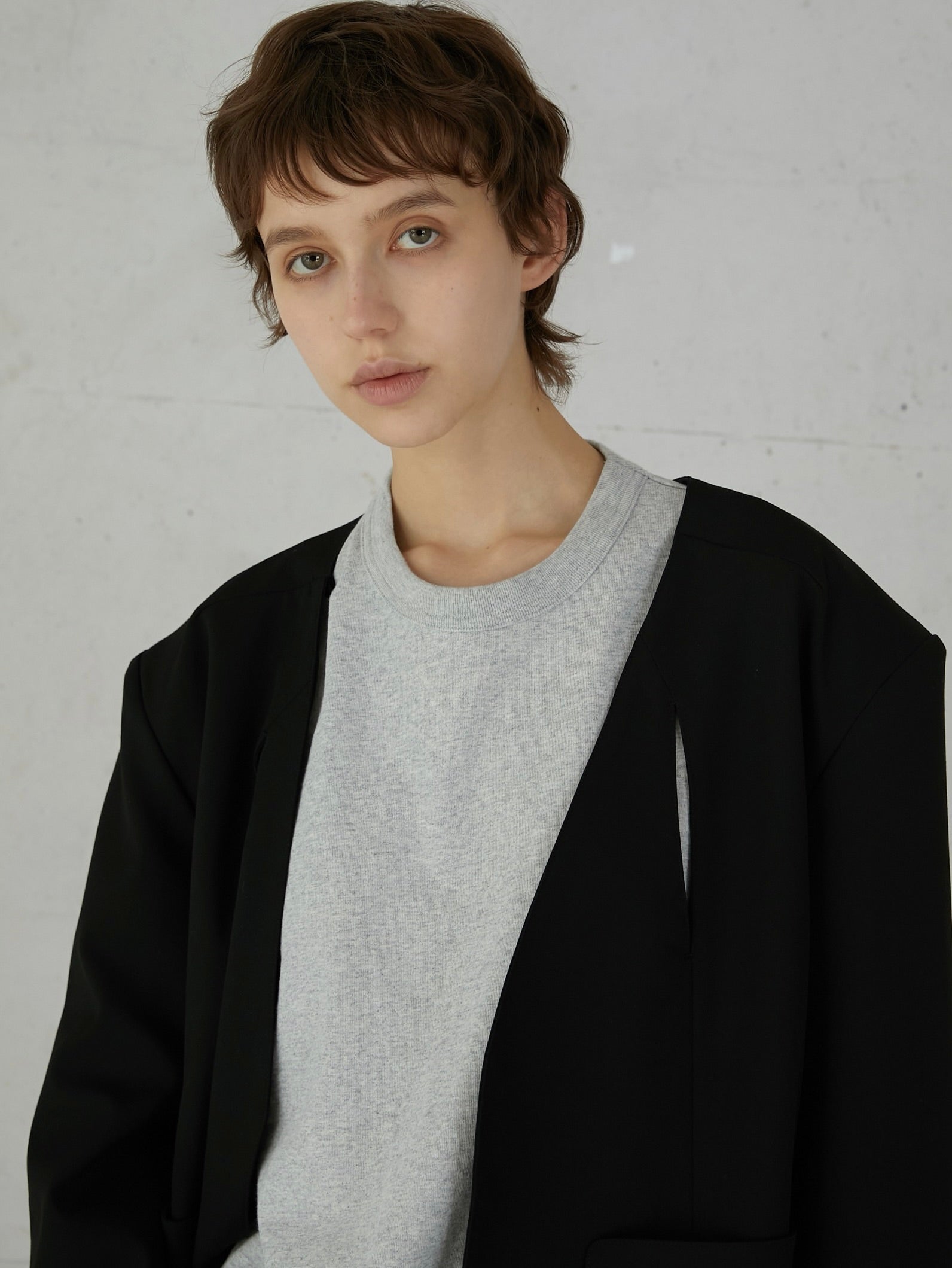 ジャケット・アウター LA PEAU DE GEM no collar hole jacket no collar hole jacket – LA PEAU DE GEM