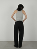 high waist straight denim pants