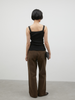 high waist straight denim pants