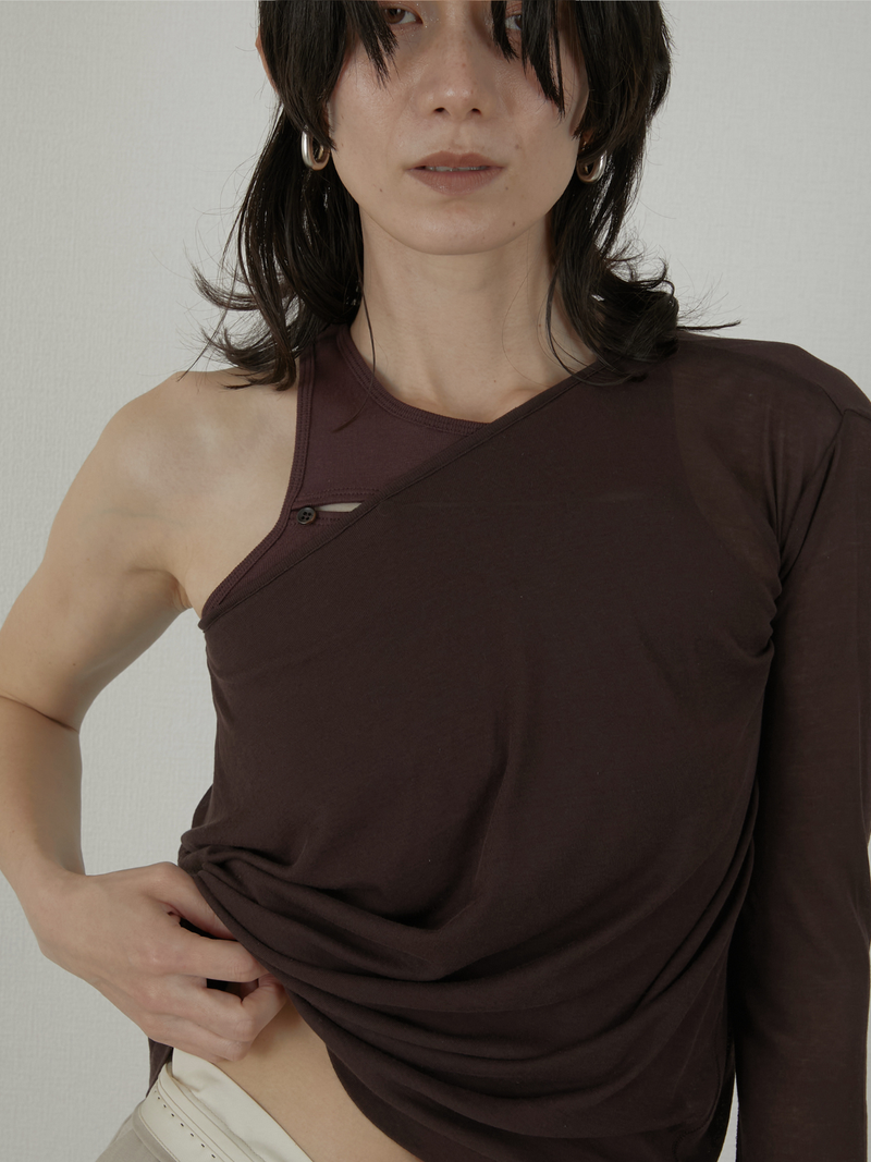 two piece sheer long tee – LA PEAU DE GEM two piece sheer long tee – LA PEAU DE GEM