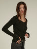 heart neck rib knit