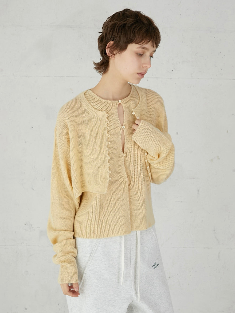 mohair like two piece knit