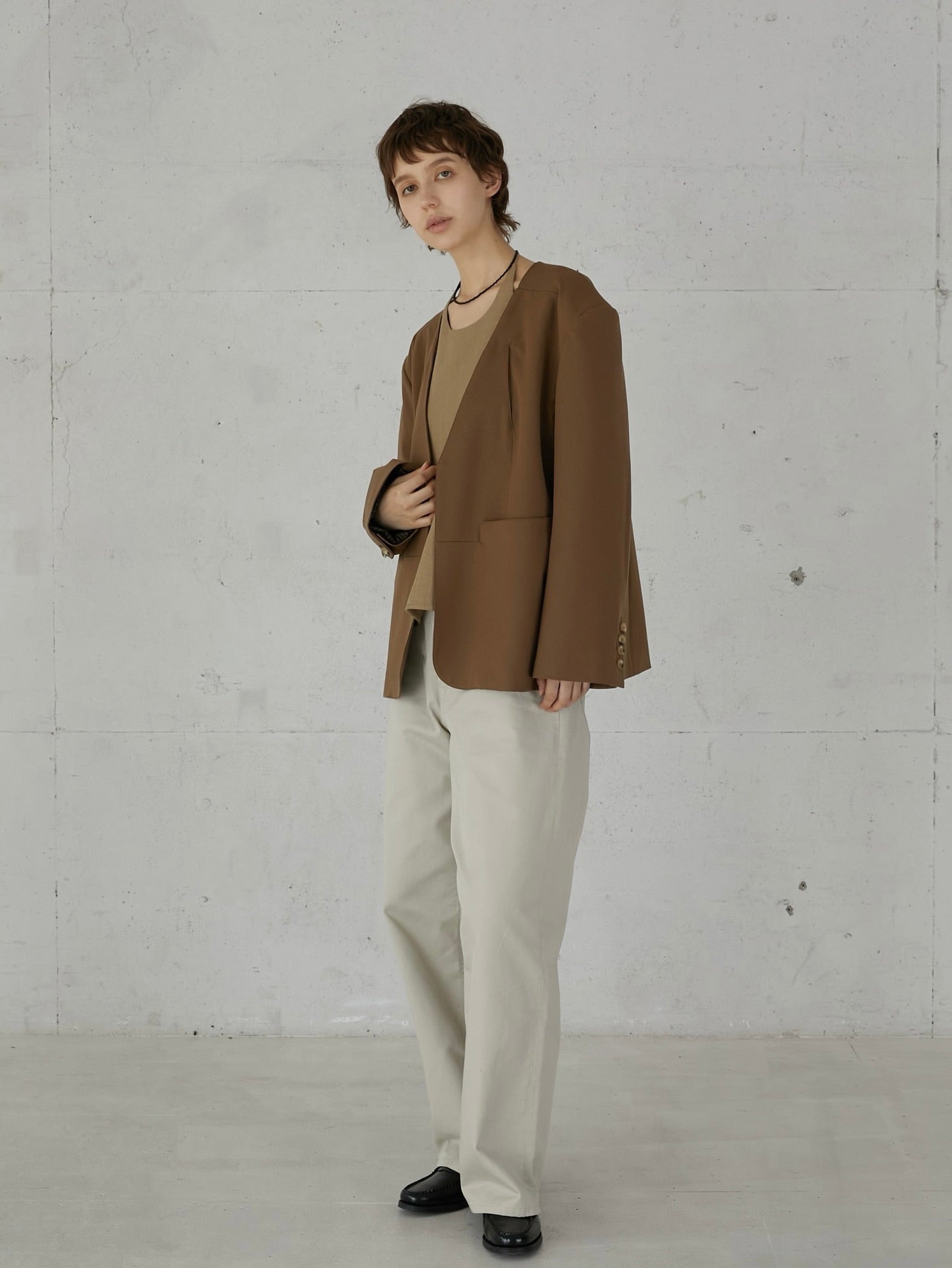 no collar hole jacket – LA PEAU DE GEM