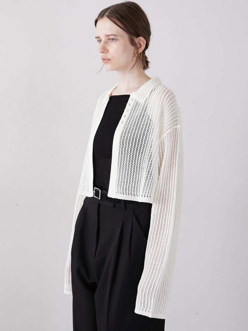[8/21発売]mesh polo cardigan