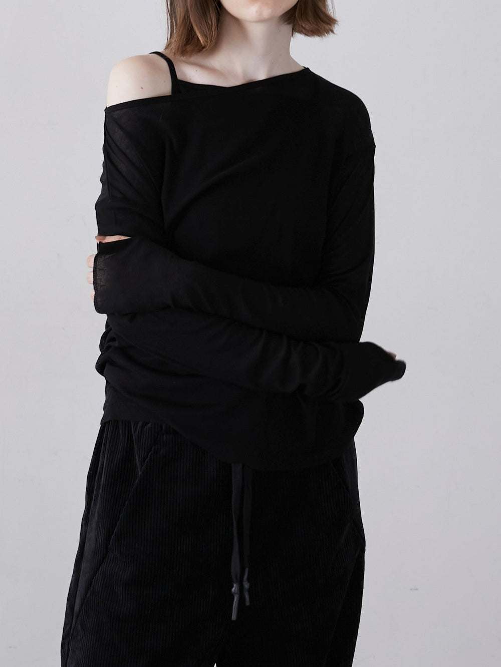 [8/21発売]two piece sheer rib tee