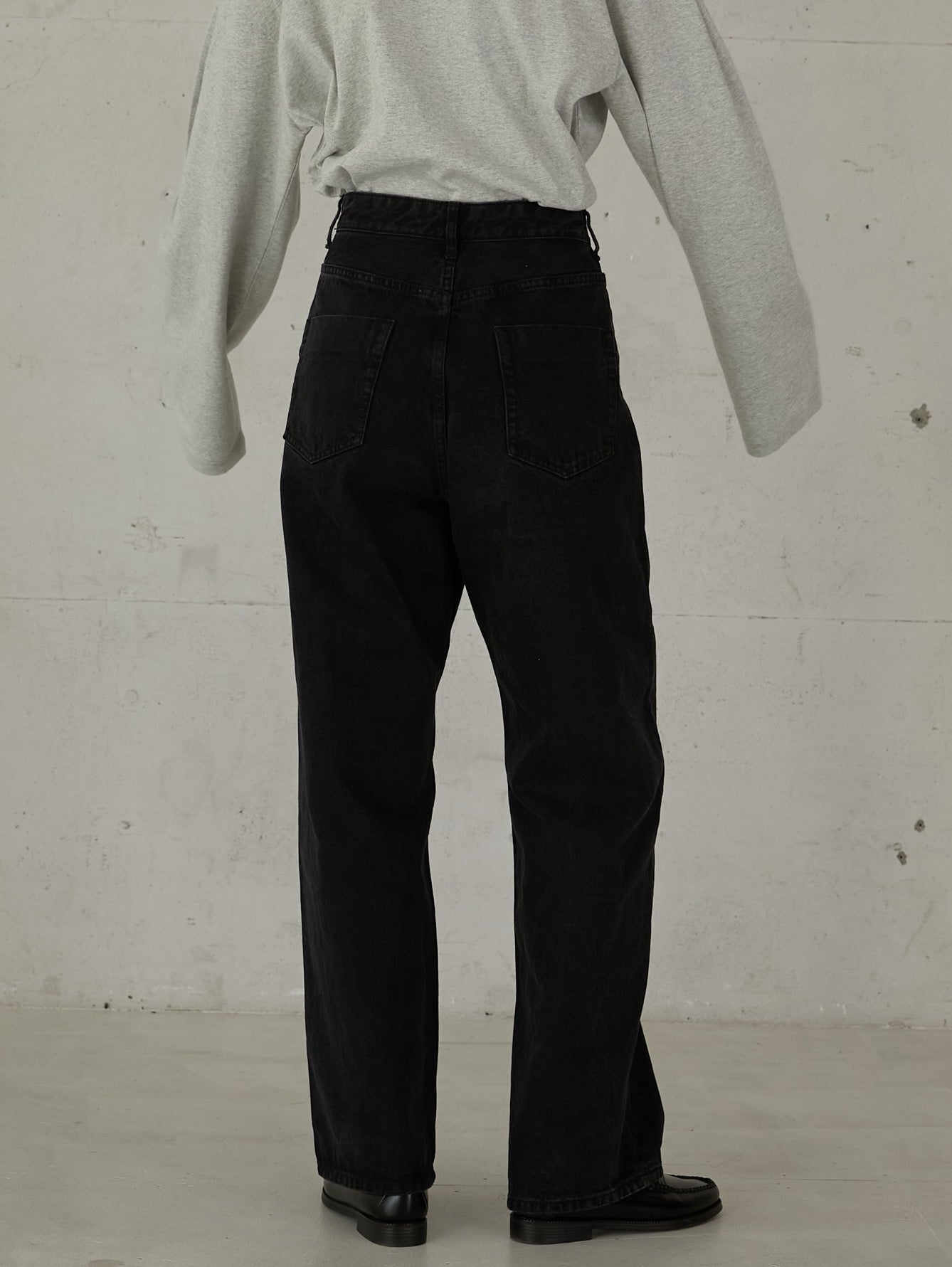high waist straight denim pants – LA PEAU DE GEM