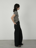 high waist straight denim pants