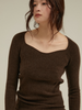 heart neck rib knit