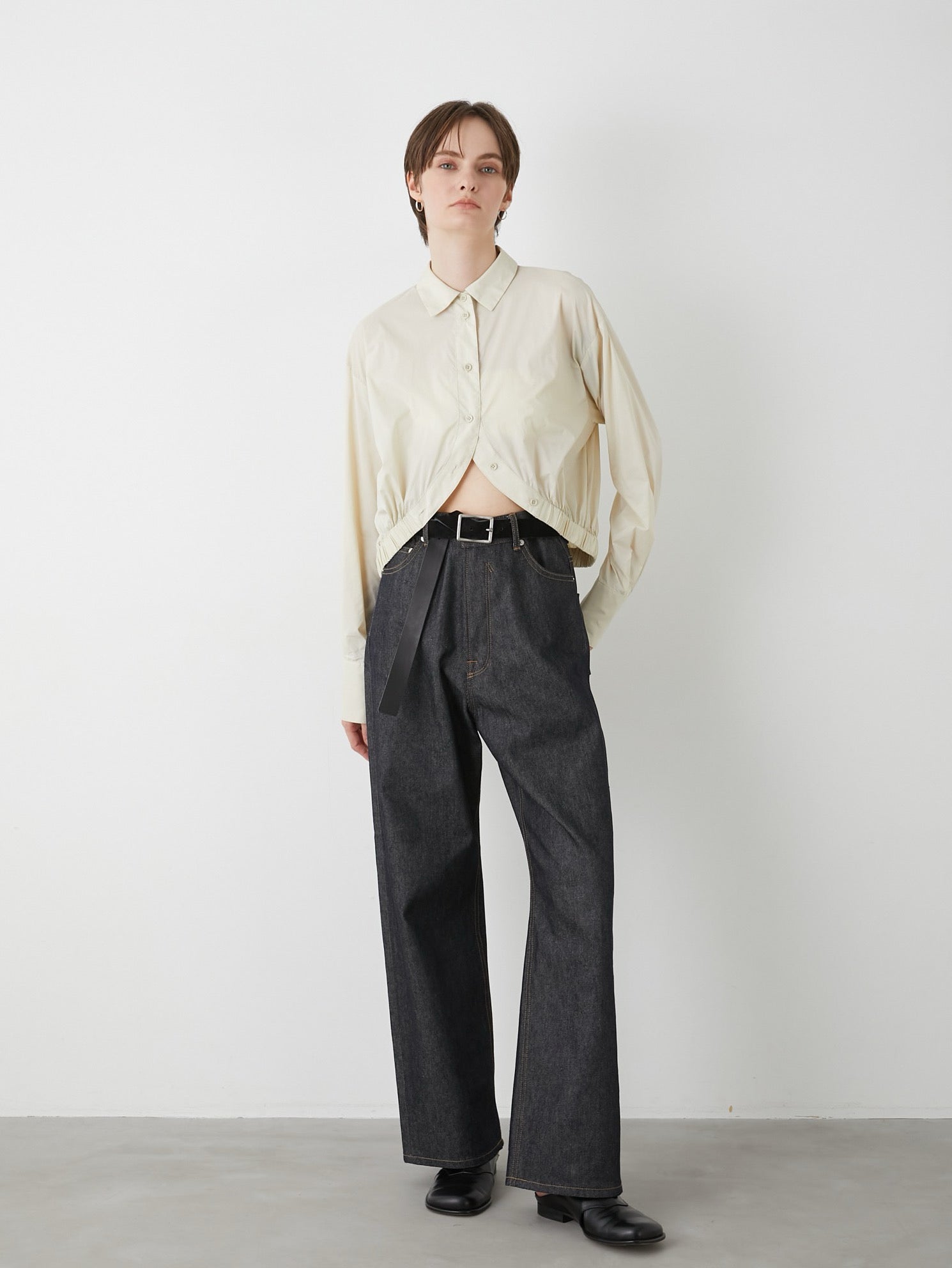 LA PEAU DE GEM ハイウエストデニム high waist straight denim pants – LA PEAU DE GEM