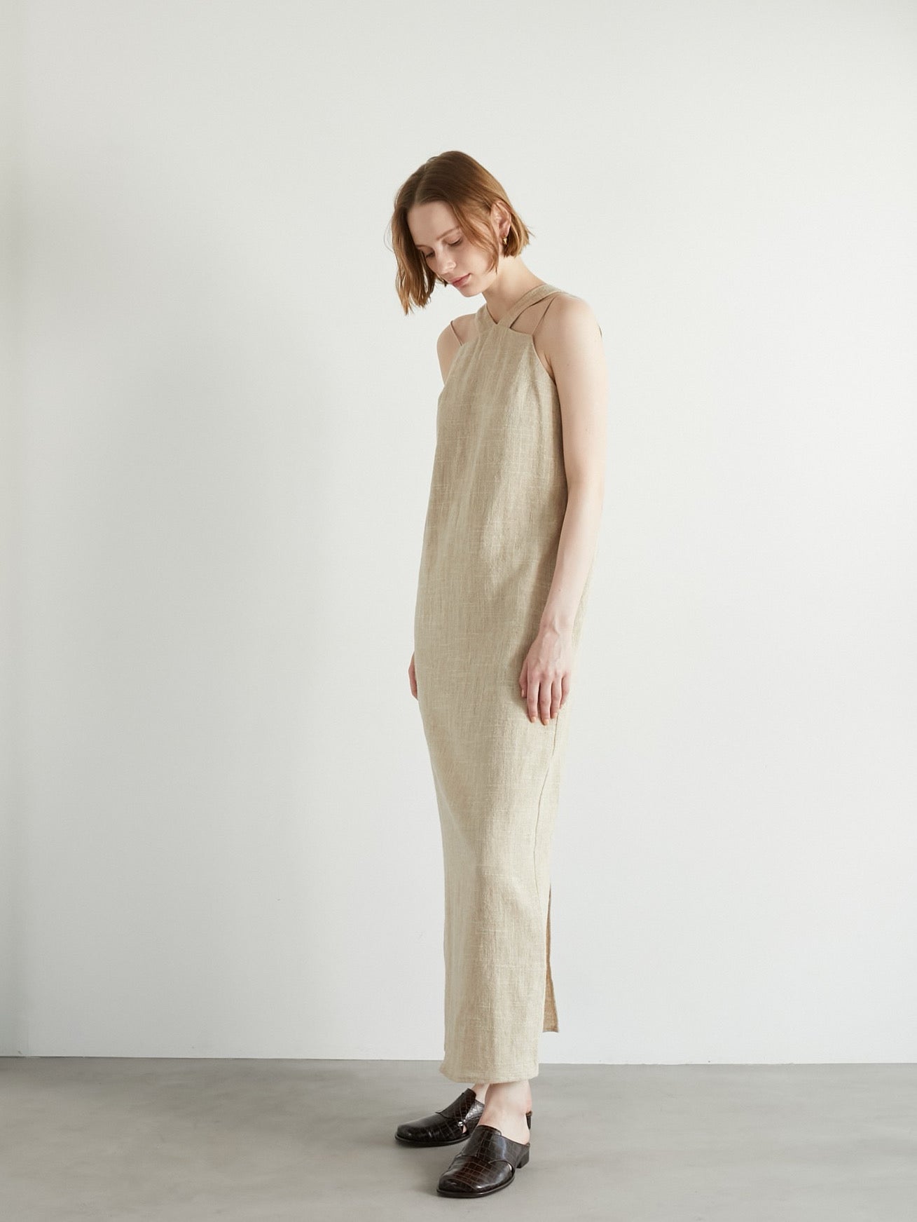 ワンピース LA PEAU DE GEM linen long one piece LA PEAU DE GEM】linen long one piece/リネンロングワンピ