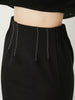 cinched waist long skirt