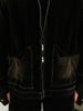 zip up velor blouson