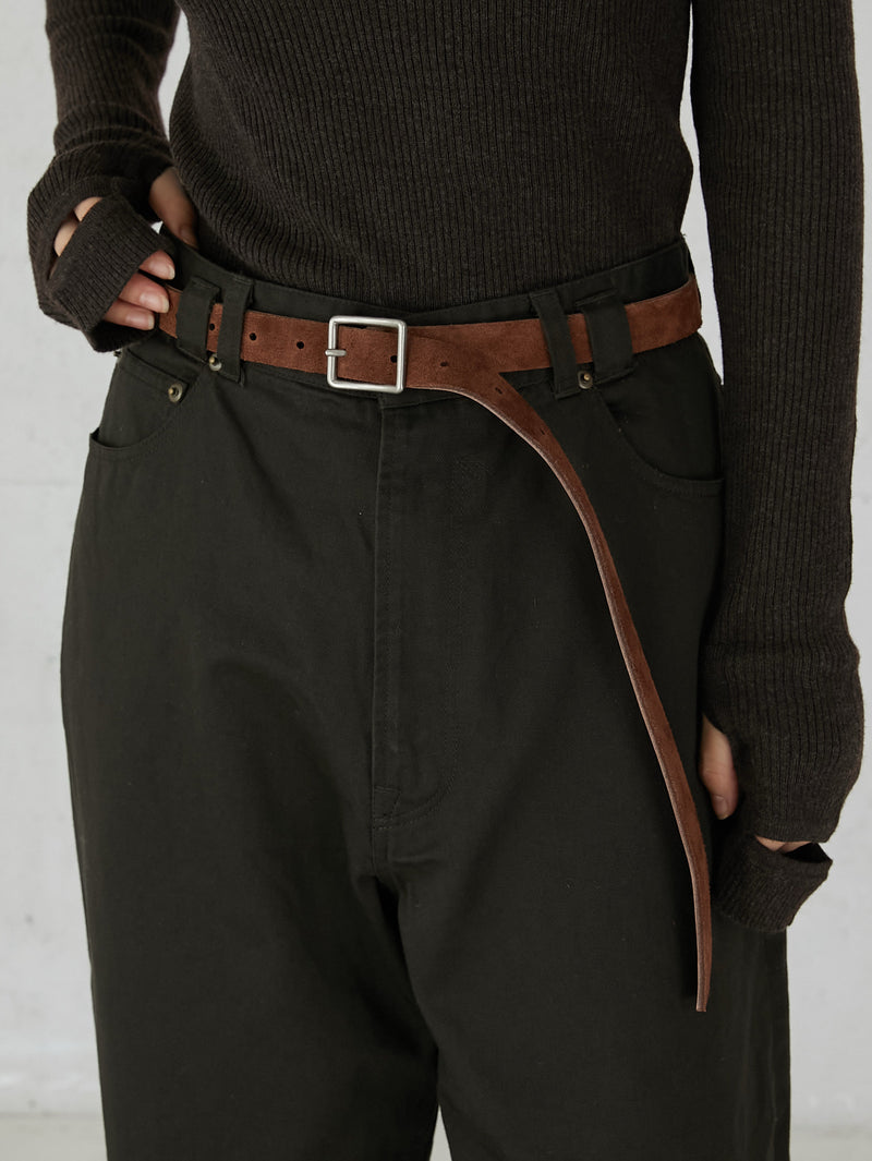 double face leather belt