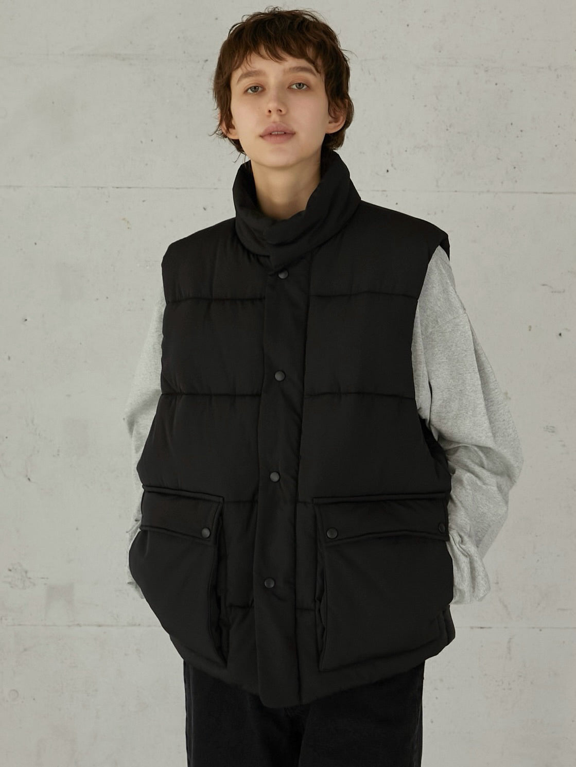 一回短時間着用【lapeaudegem】ラポドゥジェム テックベスト ブラック 一回短時間着用【lapeaudegem】ラポドゥジェム テックベスト