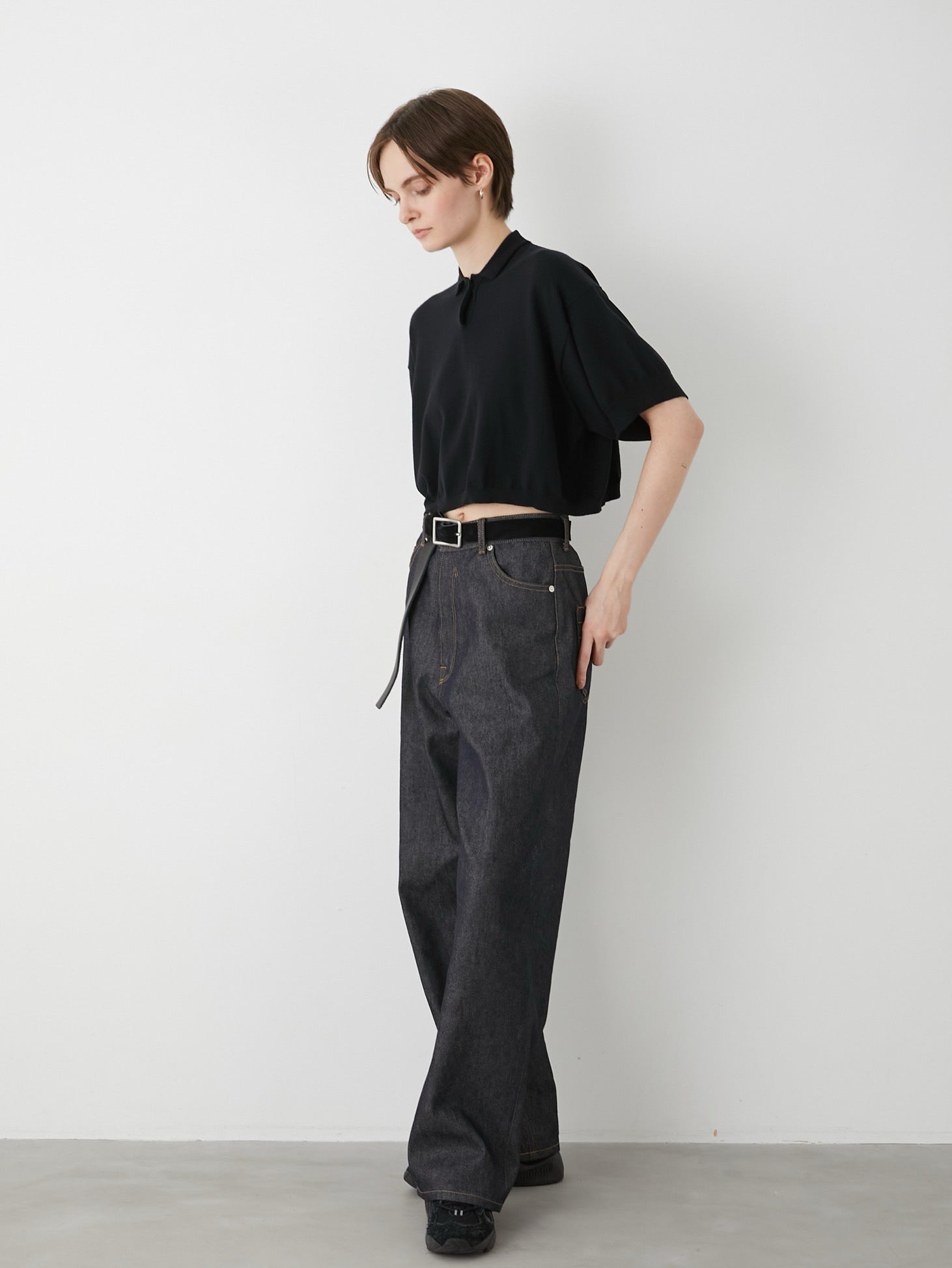 high waist straight denim pants – LA PEAU DE GEM