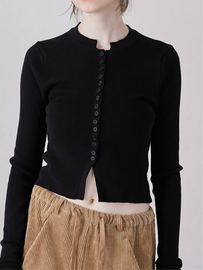 washable full button knit
