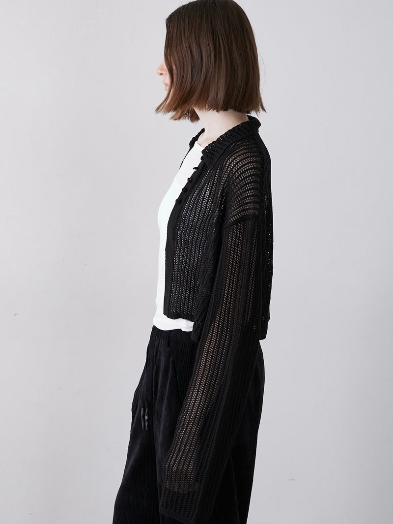 [8/21発売]mesh polo cardigan