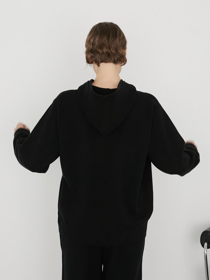 smooth knit hoodie