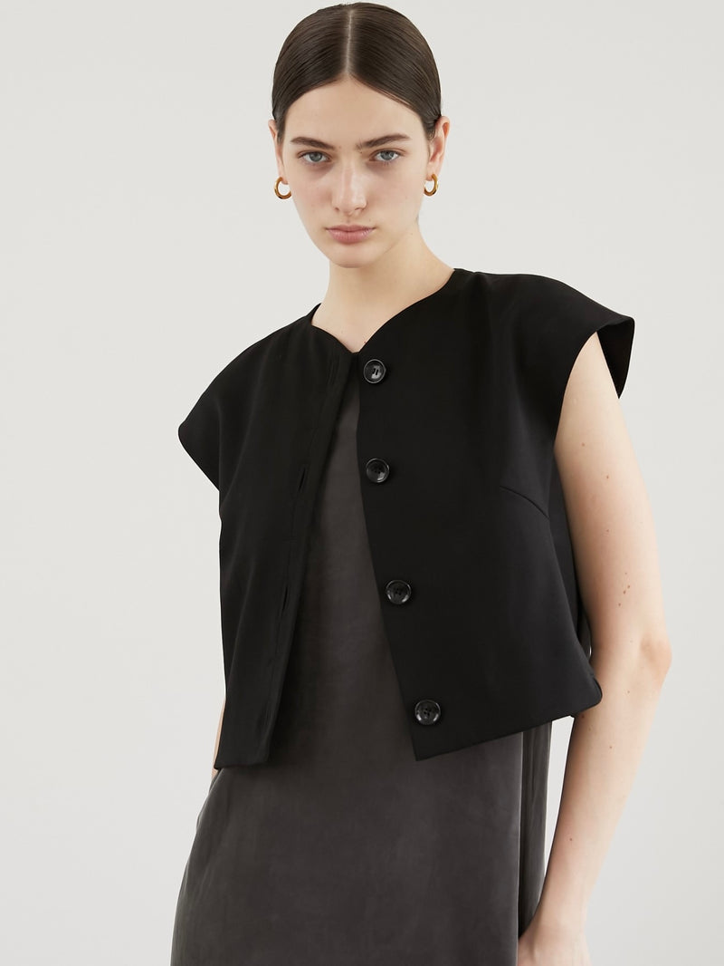 cropped tailored vest