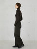 high waist straight twill pants