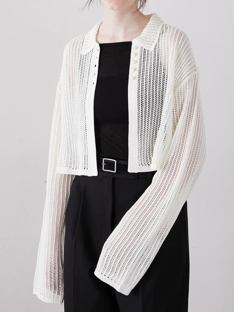 [8/21発売]mesh polo cardigan