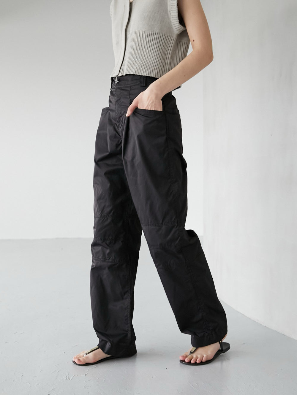 tapered work pants / nylon black