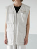 fisher pocket vest / denim white