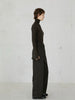 high waist straight twill pants