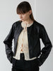 cropped leather cardigan