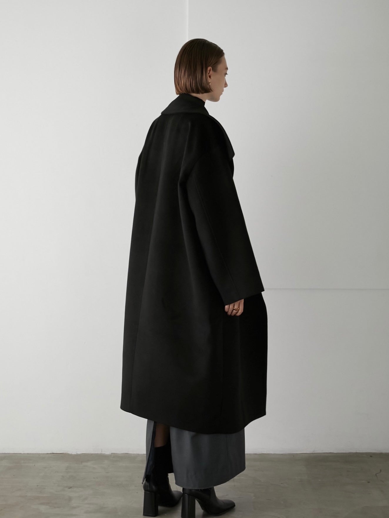 【LA PEAU DE GEM】2WAYカラーロングダブルコート la peau de gem ステンカラーコート 「LA PEAU DE GEM」2WAY